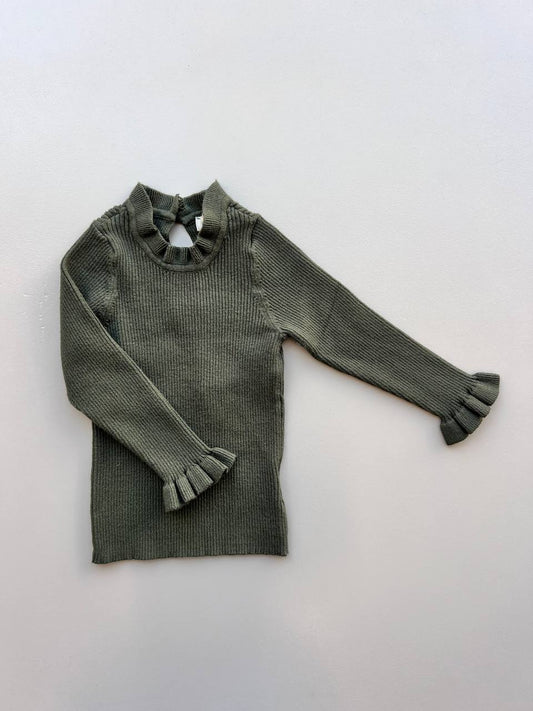 Olive Green wool Top