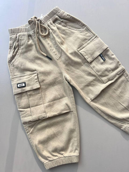 Beige Cargo Jeans - La Farandole Paris