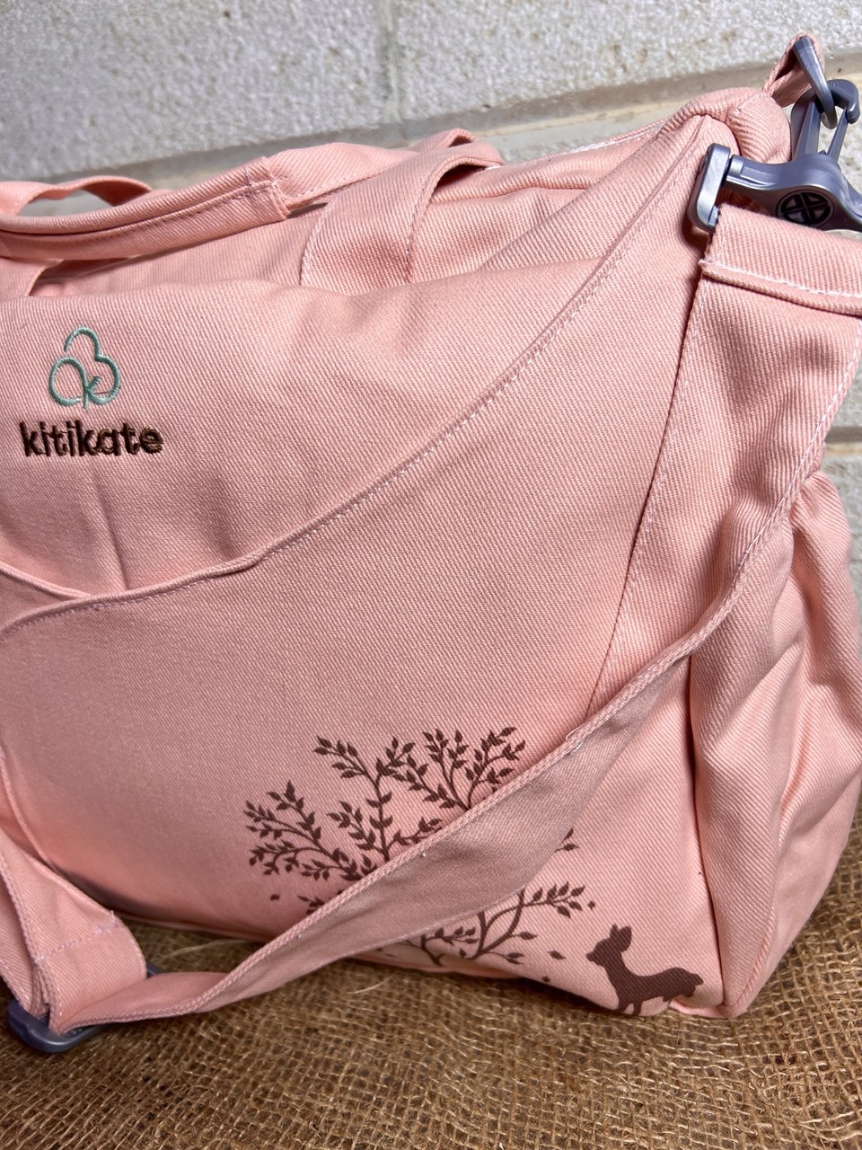 Pink Jumbo Canvas Diapers Bag