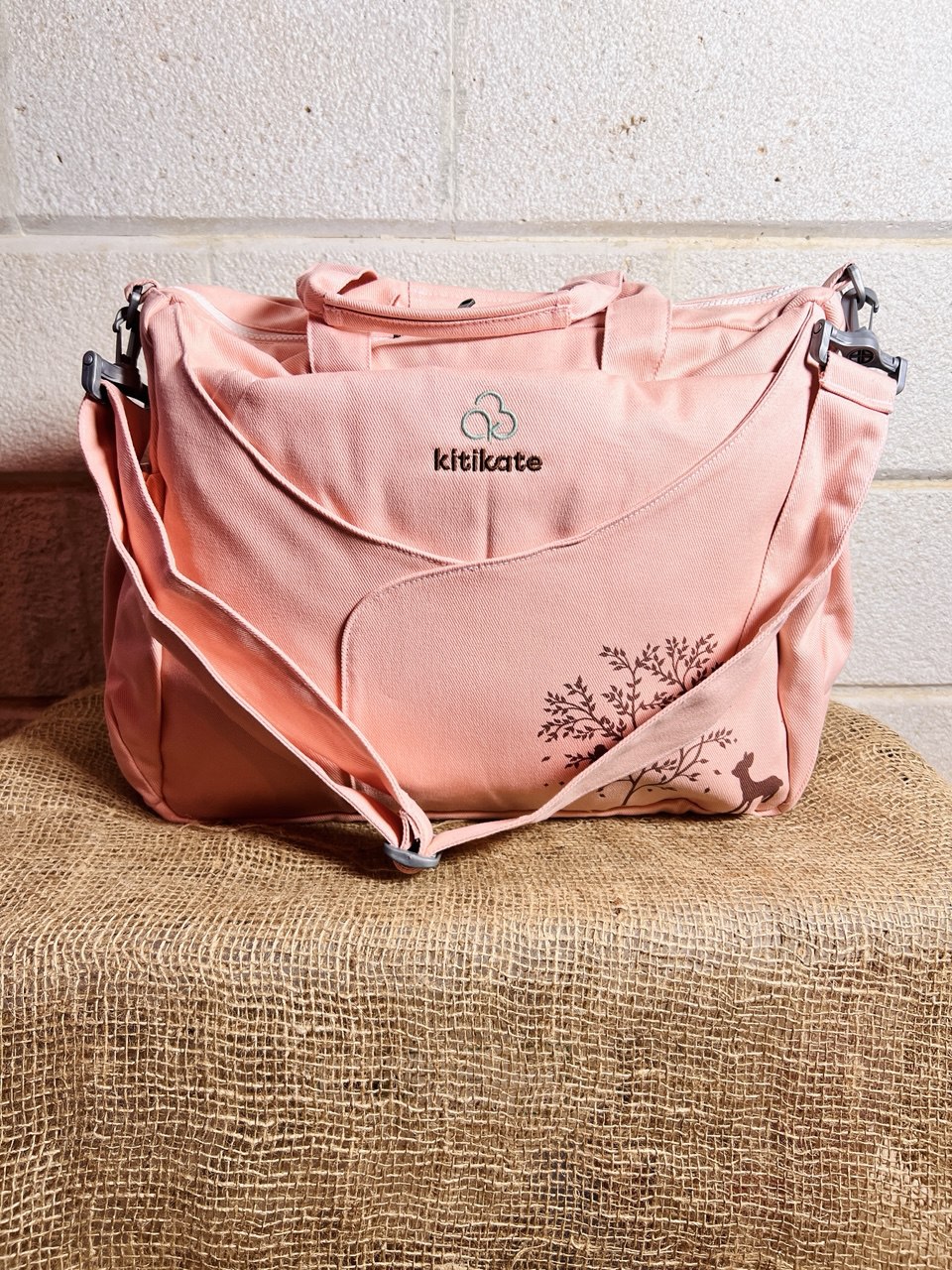 Pink Jumbo Canvas Diapers Bag