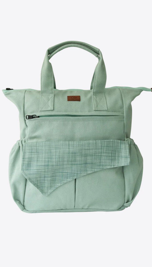 Green Canvas Backpack Diapers Bag